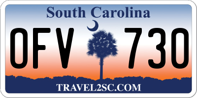 SC license plate OFV730