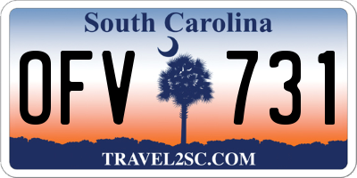SC license plate OFV731