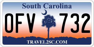 SC license plate OFV732