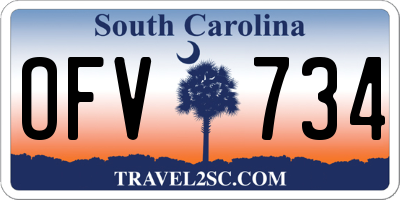 SC license plate OFV734
