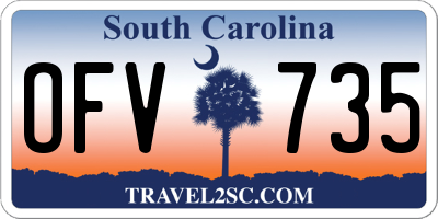 SC license plate OFV735