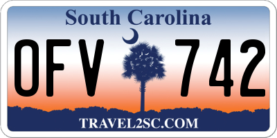 SC license plate OFV742