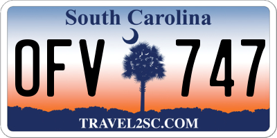 SC license plate OFV747