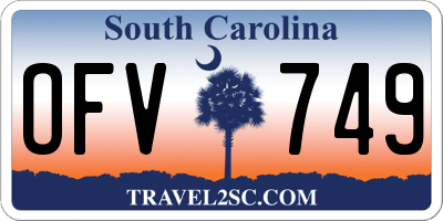 SC license plate OFV749
