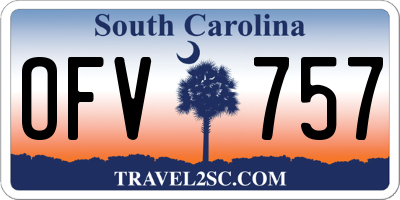 SC license plate OFV757