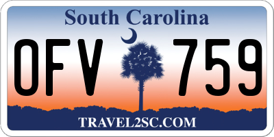 SC license plate OFV759