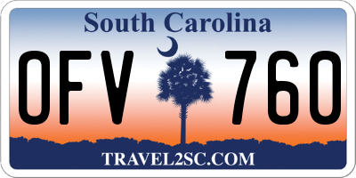 SC license plate OFV760