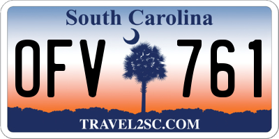 SC license plate OFV761