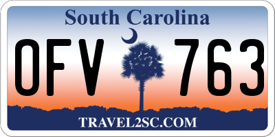 SC license plate OFV763