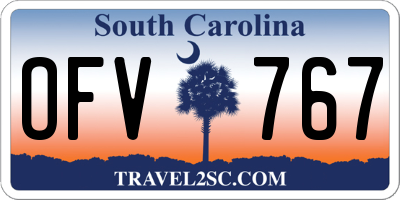 SC license plate OFV767