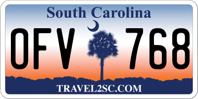SC license plate OFV768