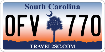 SC license plate OFV770
