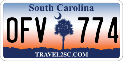 SC license plate OFV774