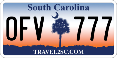 SC license plate OFV777