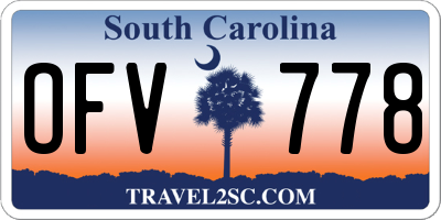 SC license plate OFV778
