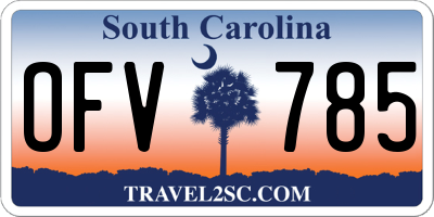 SC license plate OFV785