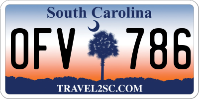 SC license plate OFV786