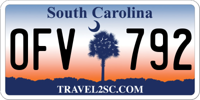 SC license plate OFV792