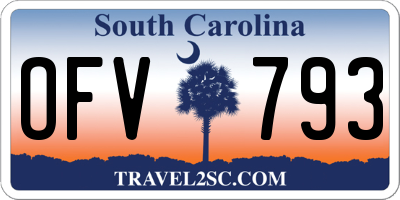 SC license plate OFV793