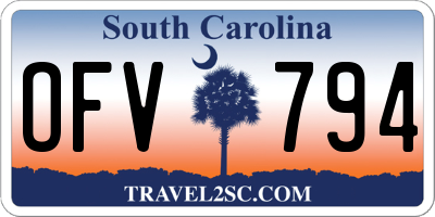 SC license plate OFV794