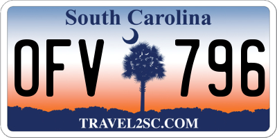 SC license plate OFV796