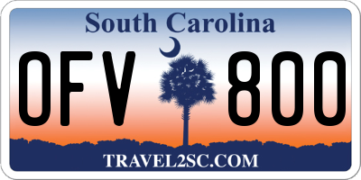 SC license plate OFV800