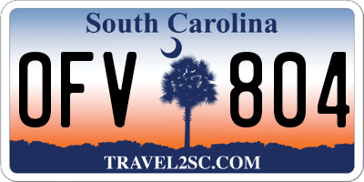 SC license plate OFV804
