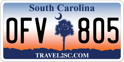 SC license plate OFV805