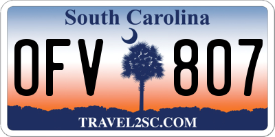 SC license plate OFV807