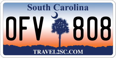 SC license plate OFV808