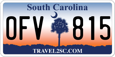 SC license plate OFV815