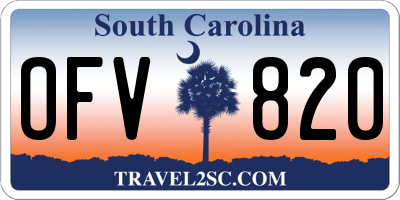 SC license plate OFV820