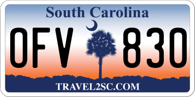 SC license plate OFV830