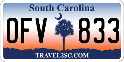 SC license plate OFV833