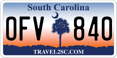 SC license plate OFV840