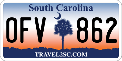 SC license plate OFV862