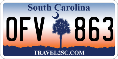 SC license plate OFV863