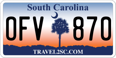 SC license plate OFV870
