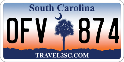 SC license plate OFV874