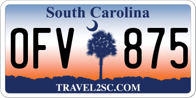 SC license plate OFV875