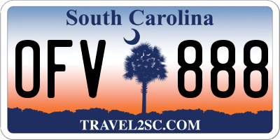 SC license plate OFV888
