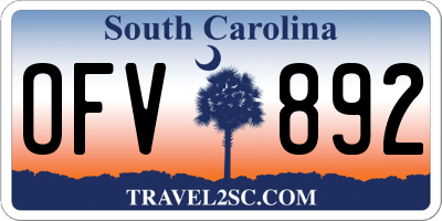 SC license plate OFV892