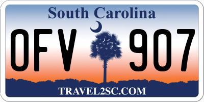 SC license plate OFV907