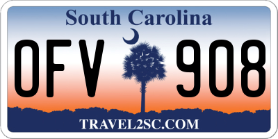 SC license plate OFV908