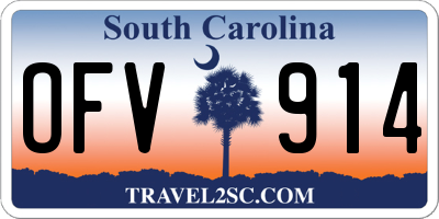 SC license plate OFV914