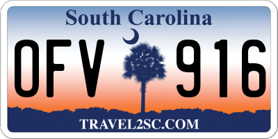 SC license plate OFV916