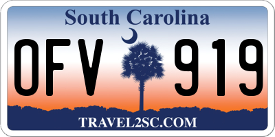 SC license plate OFV919