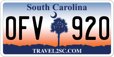SC license plate OFV920