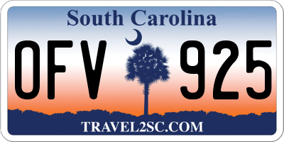 SC license plate OFV925