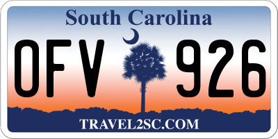 SC license plate OFV926